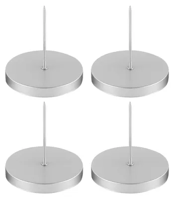 Produktbild von Omgoods - Kerzenhalter, 8 cm - Set mit 4 Stück - Adventskranz - Silberne Kerzenhalter - Festliche Tischdekoration - Ideal für Weihnachtsdekorationen - Kerzenständer