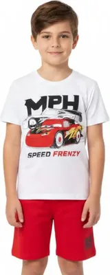 Produktbild von Disney Cars Lightning McQueen Kinder Pyjama Schlafanzug – Rot / 122