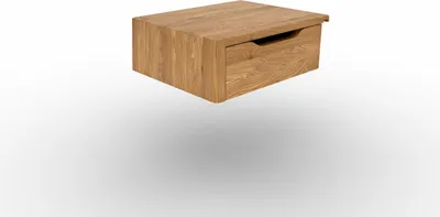Produktbild von Hängenachttische 2er-Set Swig 2 aus Wildeiche massiv 47x38 cm mit 1 Schublade