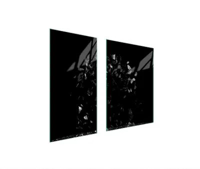 Produktbild von Herdabdeckplatten 2 teilig 75x52 Glaskeramikkochfeld Abdeckung Glas Schneidebrett Steine Schwarz