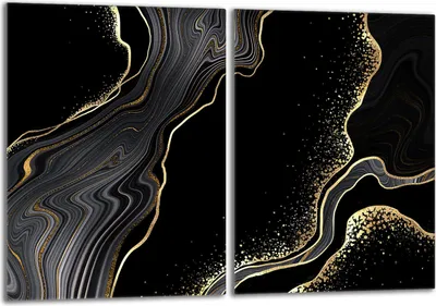Produktbild von Herdabdeckplatten Set 2x40x52 cm Glaskeramikkochfeld Abdeckung Glas Spritzschutz, Marmor Golden