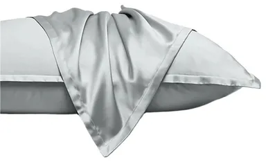 Image de Housse de coussin en soie - Gris - 40 x 60 cm