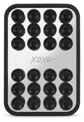 Produktbild von Handyhalterung Stick On Me Mirror Schwarz, klebbar an Handyhülle, mit Saugnäpfen für Spiegel & Fenster