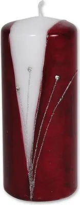 Produktbild von Kerzenzylinder "Venus" rot 16x7 cm – Handgefertigte Deko-Kerze