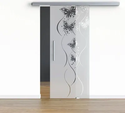 Produktbild von Pertura Glasschiebetür Komplettset Glera Butterfly 02 900x2175 mm Rechts inkl. Beschlag Selir Aluminium Edelstahloptik,S