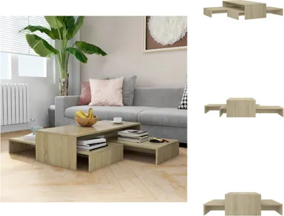 Obrázok produktu pre vidaXL Sada konferenčných stolíkov Sonoma dub 100x100x26,5 cm materiál na báze dreva - Konferenčné stolíky