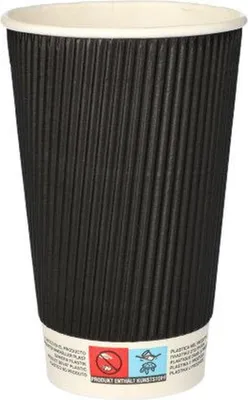 Produktbild von Papstar Pappbecher "To Go" 0,4 l Ø 9 cm · 13,7 cm Ripple Wall, 20 x 25 Stück