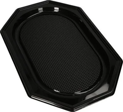 Produktbild von 300x Servierplatten, PET 45 x 30 cm schwarz Partyplatte