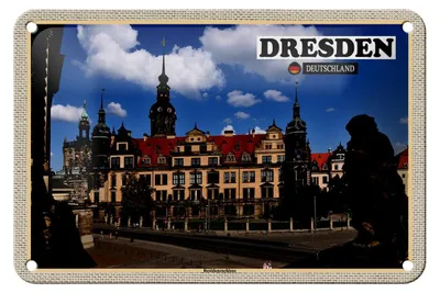 Produktbild von Blechschild Städte Dresden Residenzhaus Skulptur 18x12cm Dekoration