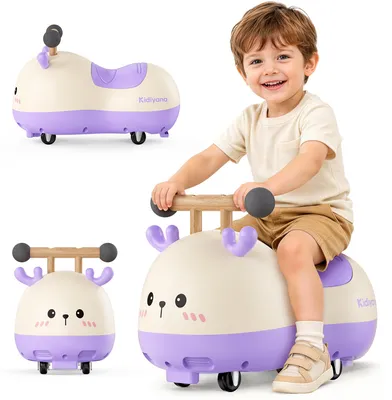 Produktbild von Kidiyana Hirsch Rutschauto ab 10 Monaten mit 360° Rollen Buchenholzgriff ABS-Korpus bis 30 kg