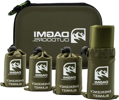 Productafbeelding van Nooddekens Pack - Thermishe Dekens - Noodsituaties Overleven - Reflecteert Warmte - 4 Stuks - Groen