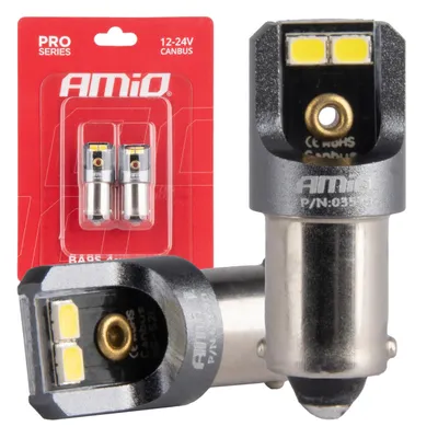 Obrázek produktu pro LED autožárovky CANBUS PRO T4W BA9S 12V 24V 6000K 4x2016 SMD White AMIO
