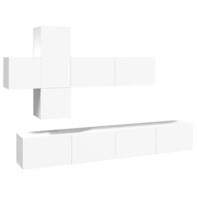 Produktbild von vidaXL 7-tlg. TV-Schrank-Set Weiß Holzwerkstoff