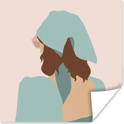 Produktbild von MuchoWow® Poster Sommer - Frau - Pastell 75x75 cm - Wand Dekoration
