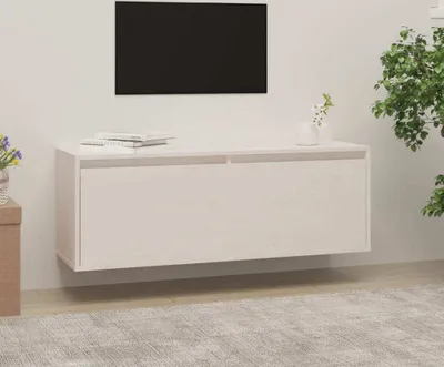 Immagine prodotto di The Living Store Armadio a muro bianco 100x30x35 cm in legno di pino massiccio