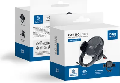 Zdjęcie produktu dla Uchwyt samochodowy BLUE STAR SMART LOCK pasujący do kratki chłodnicy czarny