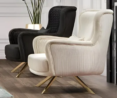 Immagine prodotto di Elegante set di 2 poltrone con gambe dorate e rivestimento in tessuto