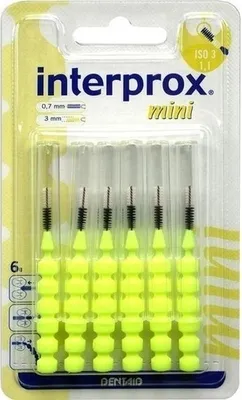 Obrázek produktu pro Interprox reg mini žlutý mezizubní kartáček blistr 6 ks