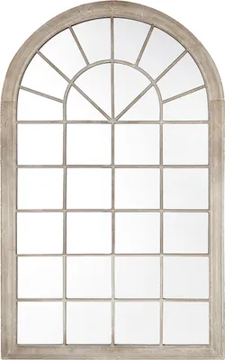 Produktbild von BELIANI Wandspiegel Beige 77 x 130 cm Metall mit Glas Fensteroptik im gotischen Stil