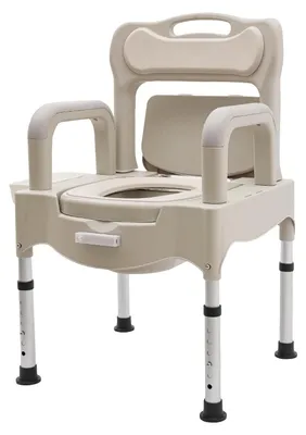 Productafbeelding van Toiletstoel met Douche - Hoogte Verstelbaar 41.5-54 cm - Voor Senioren en Gehandicapten