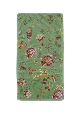 Immagine prodotto di PIP Studio serie di spugne Secret Garden VerdeCotone con motivo a fiori , Dimensioni: asciugamano 55 x 100 cm