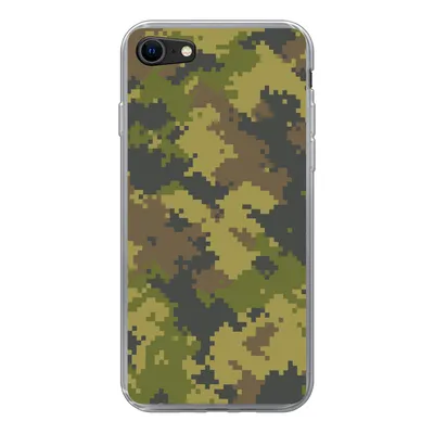 Produktbild von MuchoWow® Handyhülle Schutzhülle Hülle für iPhone 8 Illustriertes Tarnmuster von Pixeln Silikon Softcase Handy Hülle - Schutzhaube