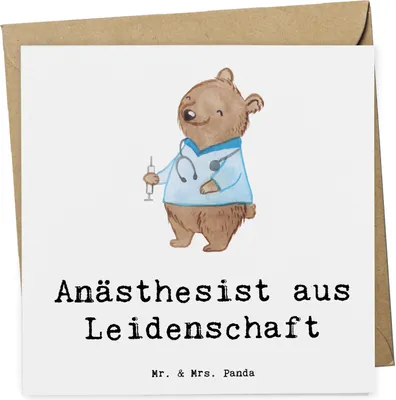 Produktbild von Mr. & Mrs. Panda Klappkarte Anästhesist Leidenschaft - Weiß - Geschenk, Glückwunschkarte, Anästhesie, Krankenhaus, Jubiläum, anlasskarte, doppelkarte, Grußkarte, Spruch