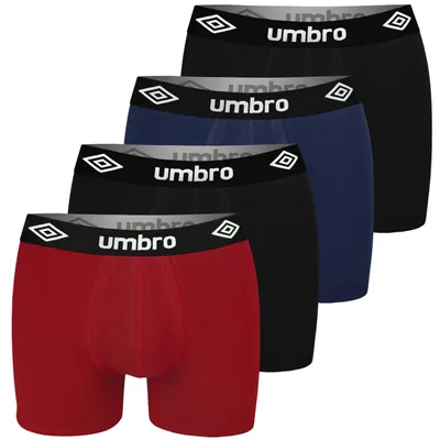 Obrázok produktu pre PREMIUM UMBRO Pánske boxerky Bavlna 4 balenie | Elastické, mäkké spodné prádlo pre mužov | Ideálny strih | Perfektné pohodlie, kvalita, M