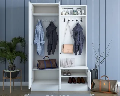 Obrázek produktu pro Skye Decor, M5- M5 RAN, bílá, věšák, 182,8x119,6x37,3 cm, 100% melaminovaná dřevotříska