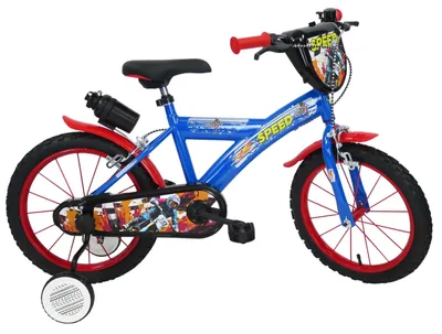 Image de F.lli Schiano Sch Speed 16" - Vélo Pour Garçons (5-7 Ans), Roues 16", Cadre En Acier, Avec Accessoires - Couleur Bleu