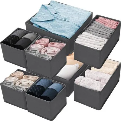 Produktbild von Famanu Unterwäsche-Organizer Set von 8 – Faltbare Lade-Organizer für den Kleiderschrank
