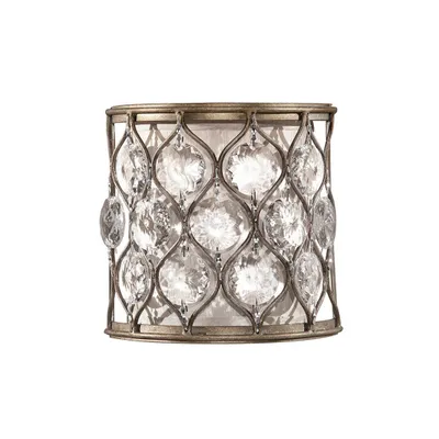 Zdjęcie produktu dla Kinkiet glamour Lucia oksydowany srebrny 1xE14x40W kryształ wym:20,3x20,3x11,4cm IP20 Feiss