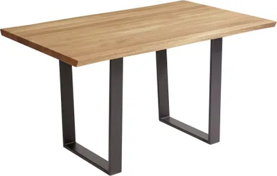 Produktbild von Esszimmertisch Massiv Daphene 140 x 90 x 75 Esstisch Holz massiv Wildeiche geölt/Schwarz 12069-140090