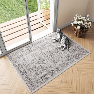 Produktbild von Unyqoos ® weicher, waschbarer Vintage-Teppich mit rutschfester Unterlage für verschiedene Räume, 60 x 90 cm