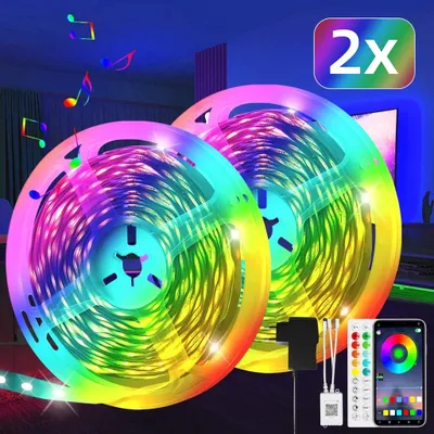 Obrázek produktu pro ZMH LED pásek 20m světla 2ER RGB Smart s dálkovým ovládáním Vánoční párty bar Vnitřní osvětlení