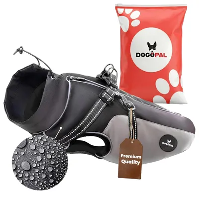 Produktbild von Wasserdichte Hunde-Regenjacke mit Eingebautem Geschirr