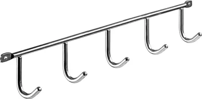 Produktbild von Hettich Garderobenleiste 5 Haken 52 x 350 x 35 mm verchromt