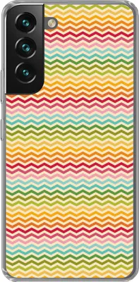 Produktbild von MuchoWow® Handyhülle Schutzhülle Hülle für Telefoonhoesje Samsung Galaxy S22 Muster - Regenbogen - Retro Silikon Softcase Handy Hülle - Mobiltelefonhülle