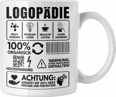 Produktbild von Trendation - Logopädin Spruch Tasse Geschenk Logopädie Logopäde (Weiß)