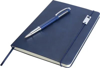 Productafbeelding van Luxe - "Legatto Elegance" Notitieboek met stevige omslag en pennen set, A5 PF4827 (één maat) (Blauwgroen)