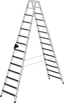 Produktbild von MUNK Stehleiter beidseitig begehbar mit clip-step R13 2x14 Stufen