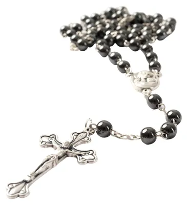 Rosenkranz aus Hematit, 53 cm, handgefertigt in Bethlehem