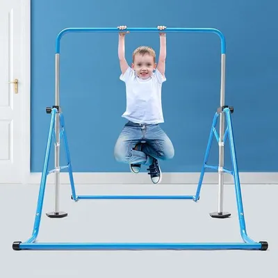 Immagine prodotto di Sbarra per bambini, ideale per ginnastica in giardino o all'aperto. Sbarra orizzontale regolabile in altezza, adatta a 3-8 bambini, con portata massima di 100 kg