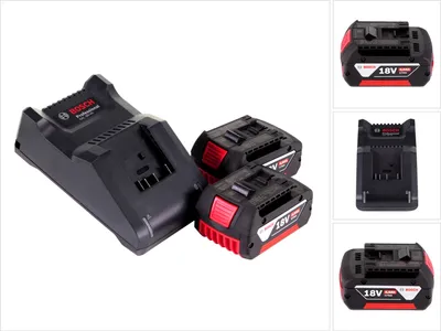 Zdjęcie produktu dla Bosch 1 600 A01 9S0, Zestaw bateria i ładowarka, Litowo-jonowa (Li-Ion), 4 Ah, 18 V, Bosch, Czarny