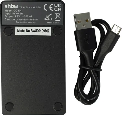 Produktbild von vhbw USB Ladegerät kompatibel mit Sony Cybershot DSC-HX5, DSC-HX7, DSC-HX20V, DSC-HX20VB, DSC-HX5V Kamera Camcorder/Akku - Ladeschale, Ladeanzeige