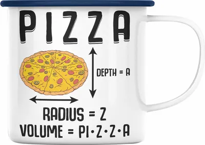 Produktbild von Trendation - Lustige Pizza Emaille Tasse Geschenk Pizza-Liebhaber Spruch Geschenkidee Pizzalover (Blau)