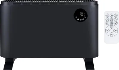 Produktbild von alpina Elektrischer Heizlüfter 2000W – Elektrische Heizkörper Konvektorheizung – Heizstrahler mit einstellbarem Thermostat und 3 Heizstufen – Freistehend oder zur Wandmontage – Schwarz