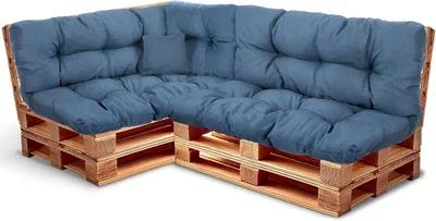 Produktbild von Best Wool rückenlehne für palettenkissen set, wetterfestes europaletten polster mit Polyurethanflockfüllung – dunkelblau 2×120x40, 2×120x80, 60x40, 40x40 cm