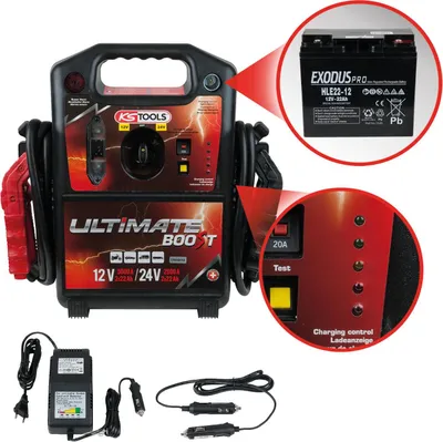 Produktbild von KS Tools 12 V + 24 V Batterie-Booster, mobiles Starthilfegerät 1700 A
