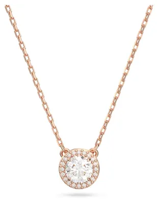 Produktbild von SWAROVSKI Damen Halskette Angelic Anhänger Rundschliff Pave Weiß Roségold Legierungsschicht UNA 5636272